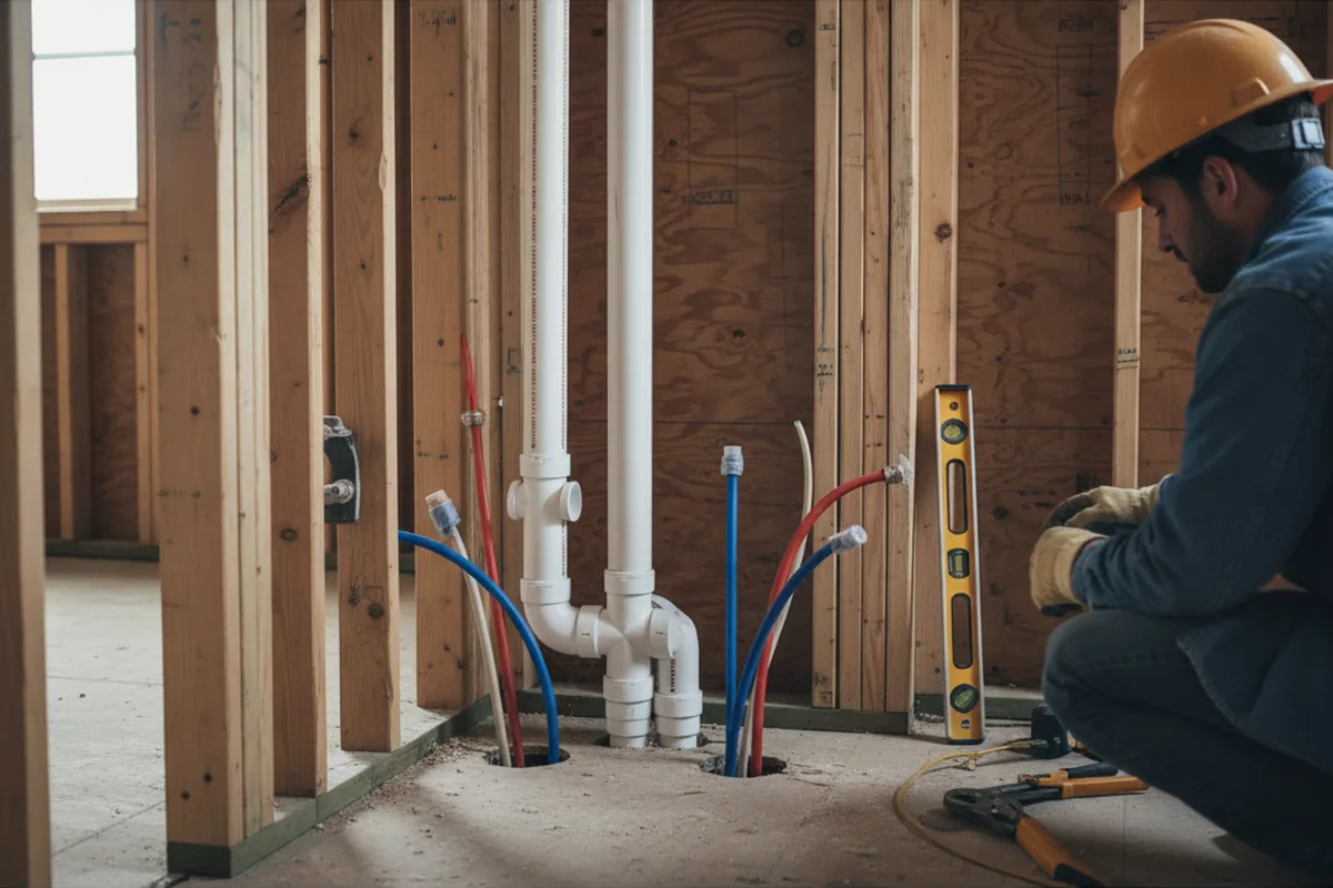 Drain and supply rough-in during Leak Detection in Port Allen