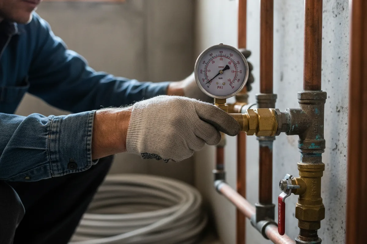 Pressure testing a repaired line during Water Line Repair in Port Allen